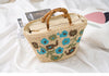 Women's straw summer beach bag