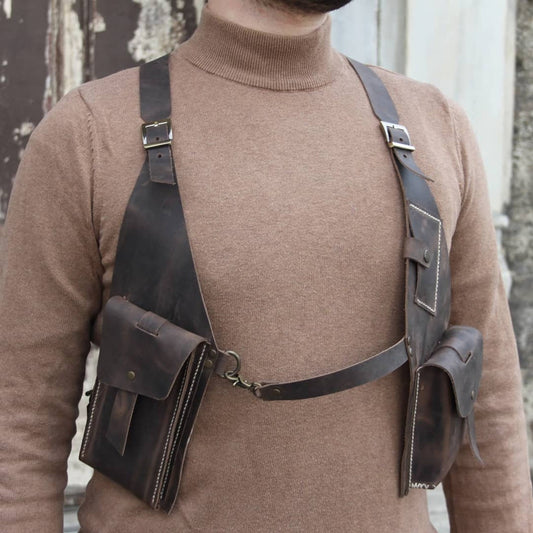 Leather Holster Bag with Adjustable Strap