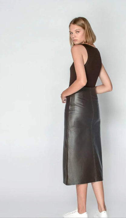 Long Leather Classy Women Skirt