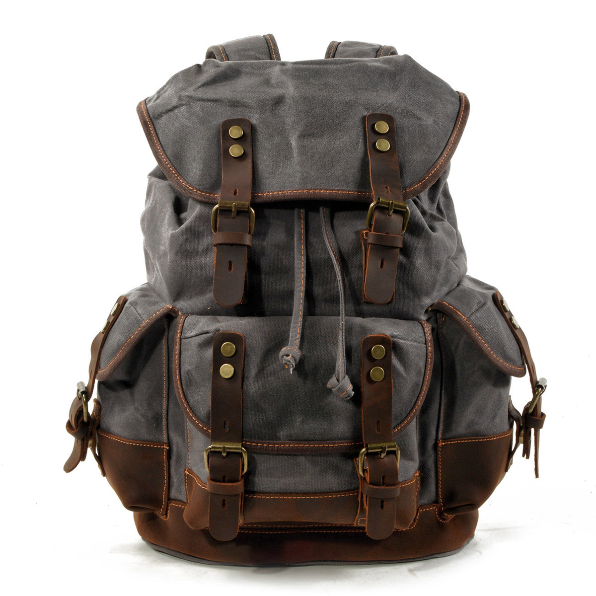 Vintage Canvas Backpack with Leather Trim for Everyday Travel 4