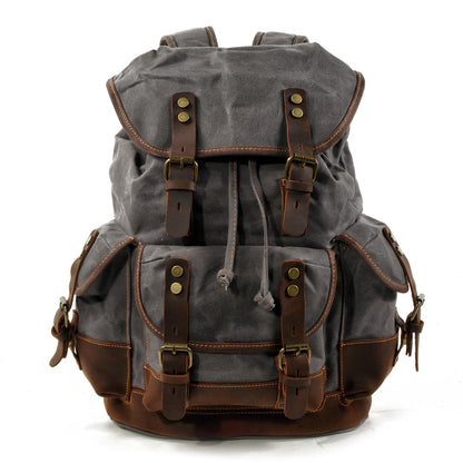 Vintage Canvas Backpack with Leather Trim for Everyday Travel 4