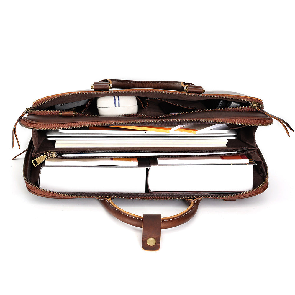 Men’s Leather Shoulder Bag Messenger Briefcase Laptop Bag