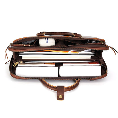 Men’s Leather Shoulder Bag Messenger Briefcase Laptop Bag