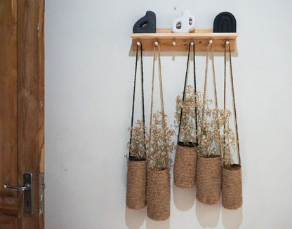 Jute Crochet hanging basket for fall Autumn