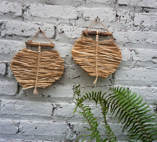 Mini raffia seagrass wall hanging