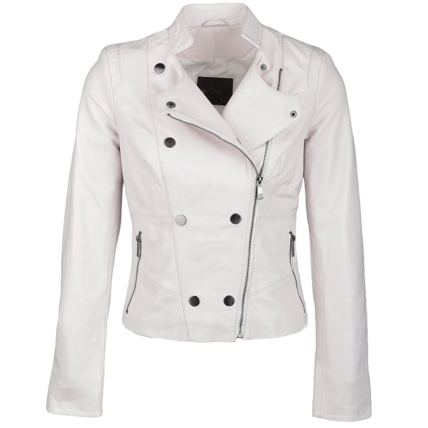 Women's Slim Fit Double Breasted Leather Biker Jacket