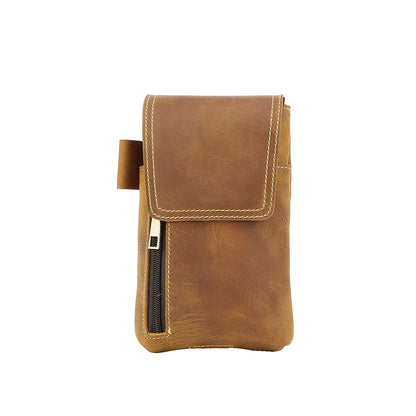 brown leather waist bags for men