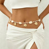 Women’s Gold Starfish Waist Chain with Turquoise Colored Beads