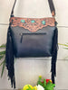 Western Crossbody Carved Cowhide Leather Handbag