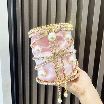 Women's Cage Evening Bag with Rhinestone Chain