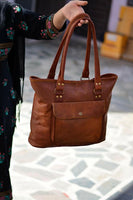 Handmade Leather Women Shoulder Tote Bag