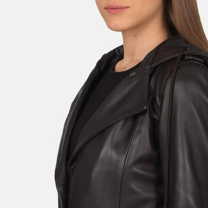 real leather trench coat women