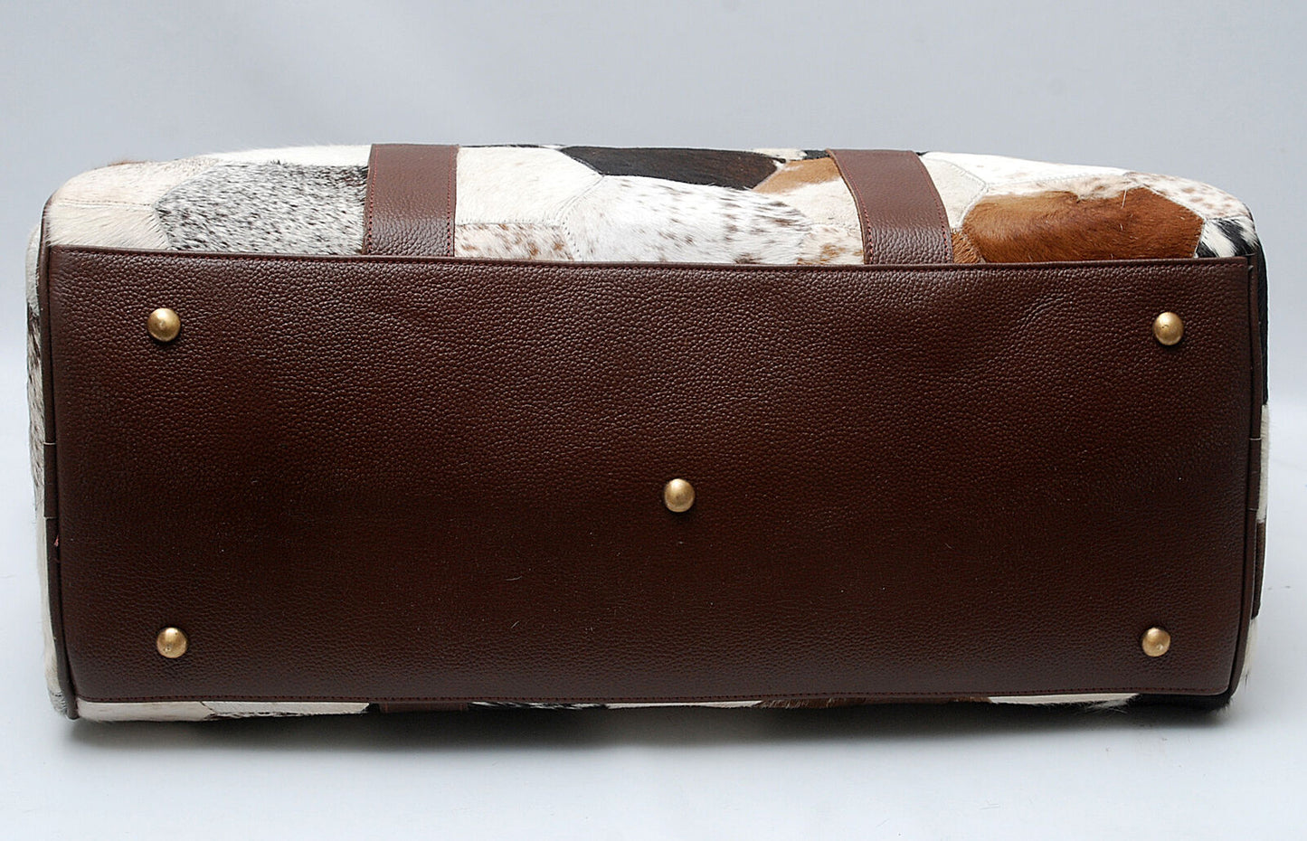 Natural cowhide duffel luggage bag