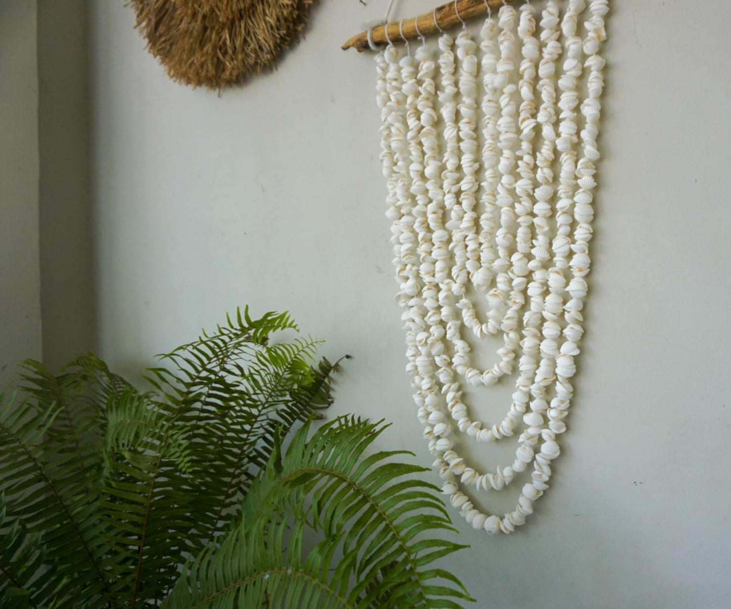 White shell boho hanging wall decor