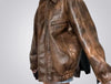 Women's Vintage Brown Leather Oversized Jacket