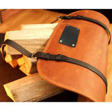 leather wood carrying bag