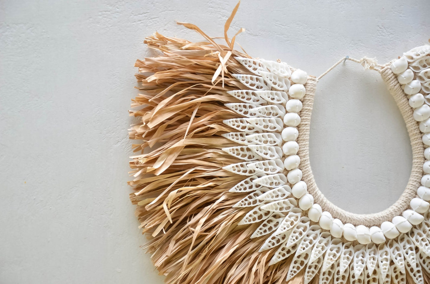 Seagrass Raffia Sea Shells Tribal Style Wall Hanging