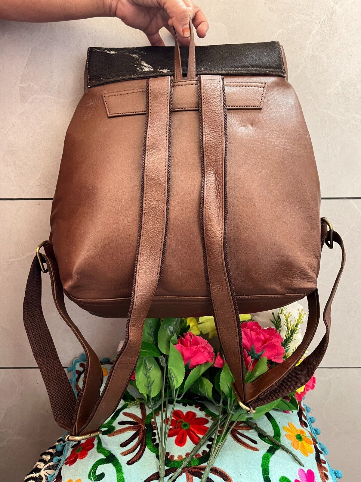 Cowhide Purse Backpack