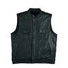 Genuine Black Leather Vest Waistcoat