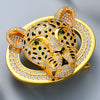 Animal Head Belt Buckle with Rhinestones and Stainless Steel Frame