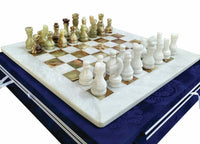 Handmade Vintage Marble Chess Board 15"