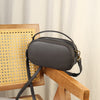 Women Leather Crossbody Bag With Double Zipper Compartments