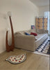 Modern Minimalist Walnut Solid Wood Floor Lamp with Dual Glass