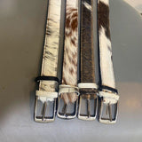 Real Hair On Cowhide Leather Belts