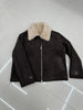 Women’s Suede Lambswool Fur Jacket Winter 4 S