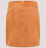Women Tan Real Suede Leather Mini Skirt
