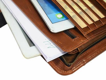 Real Leather Portfolio Business Organizer A4