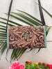 Real Cowhide Tooled Sling Purse