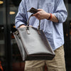 Men Leather Tote Bag with Crossbody
