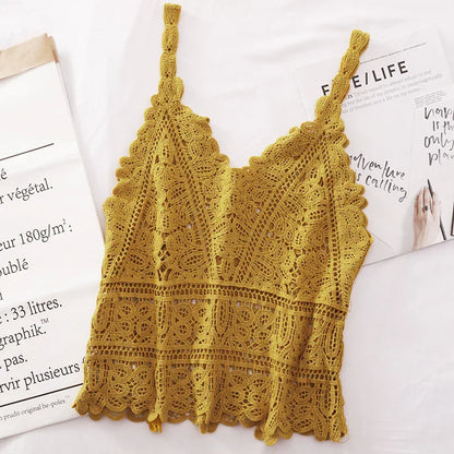 Crochet lace openwork camisole vest top 6