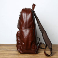 Retro Style Leather Backpack Rucksack