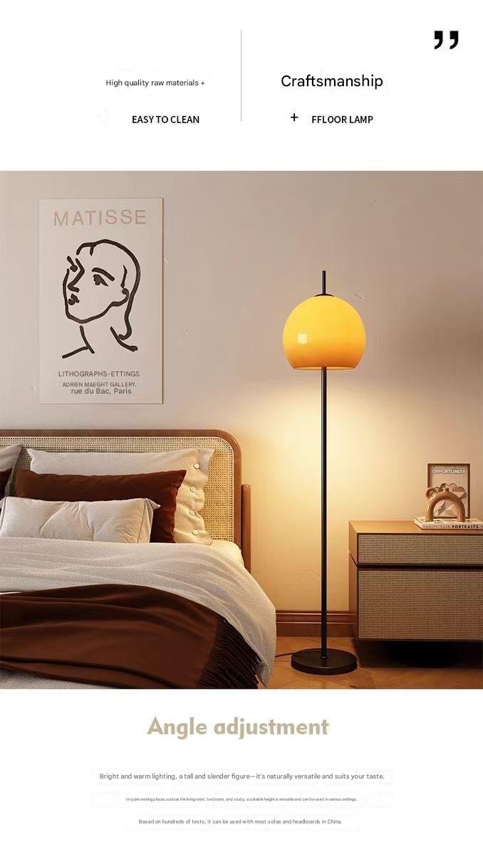 Retro mushroom glass floor lamp for living room