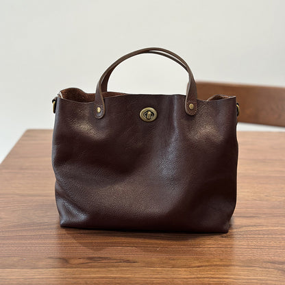 Real Leather Crossbody Office Purse with Strap