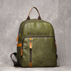 Green leather backpack rucksack