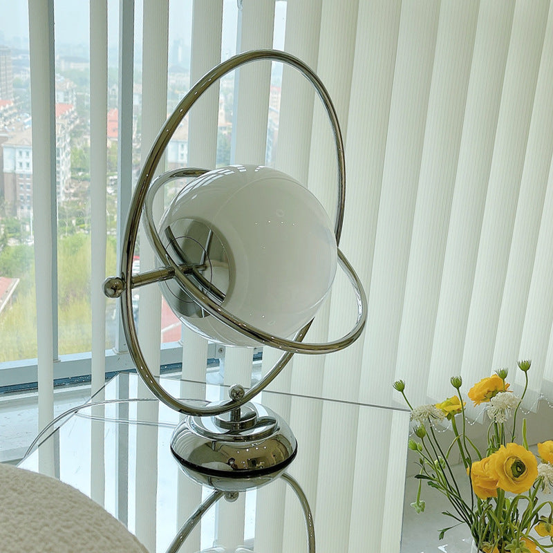 Retro Glass Moon Table Lamp Vintage Orbit Bedside Light