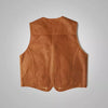 Genuine Waxed Leather Cowboy Vest