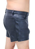 Genuine Leather Skinny Shorts For Men