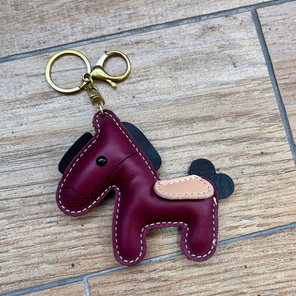 Leather horse keychain cute pony bag charm gift accessory 6