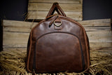leather weekender bag with shoe compartment