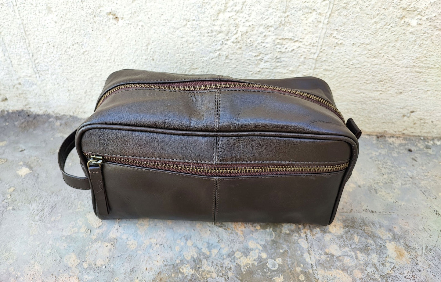 Leather Toiletry Groomsmen Gifts Bag