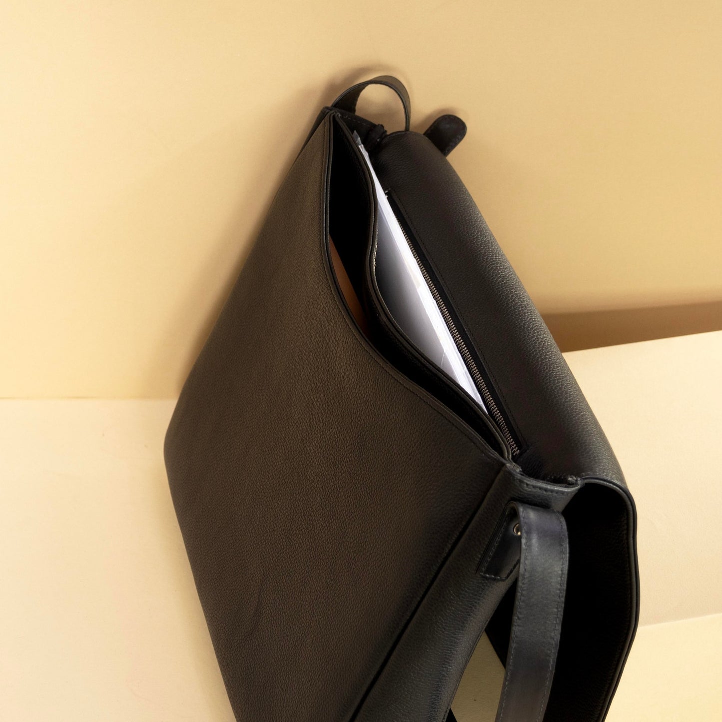 Genuine Leather Messenger Bag With Adjustable Strap