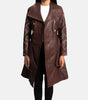 Genuine Leather Trench Coat For Women