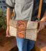 Hand tooled leather cowhide crossbody purse