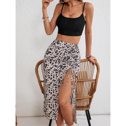 Ruched split thigh maxi dress