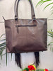 Cowhide Tooled Leather Handbag Fringe