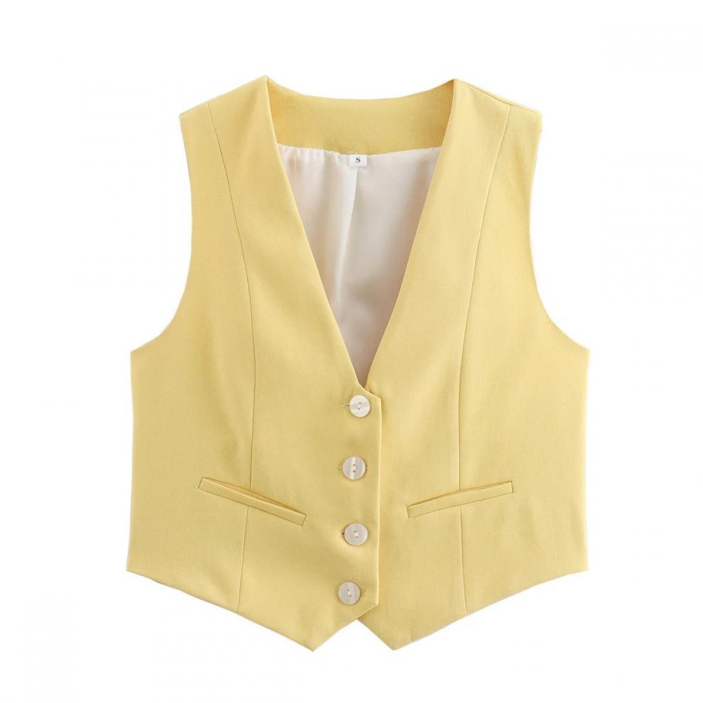 v neck sleeveless lazer vest women's